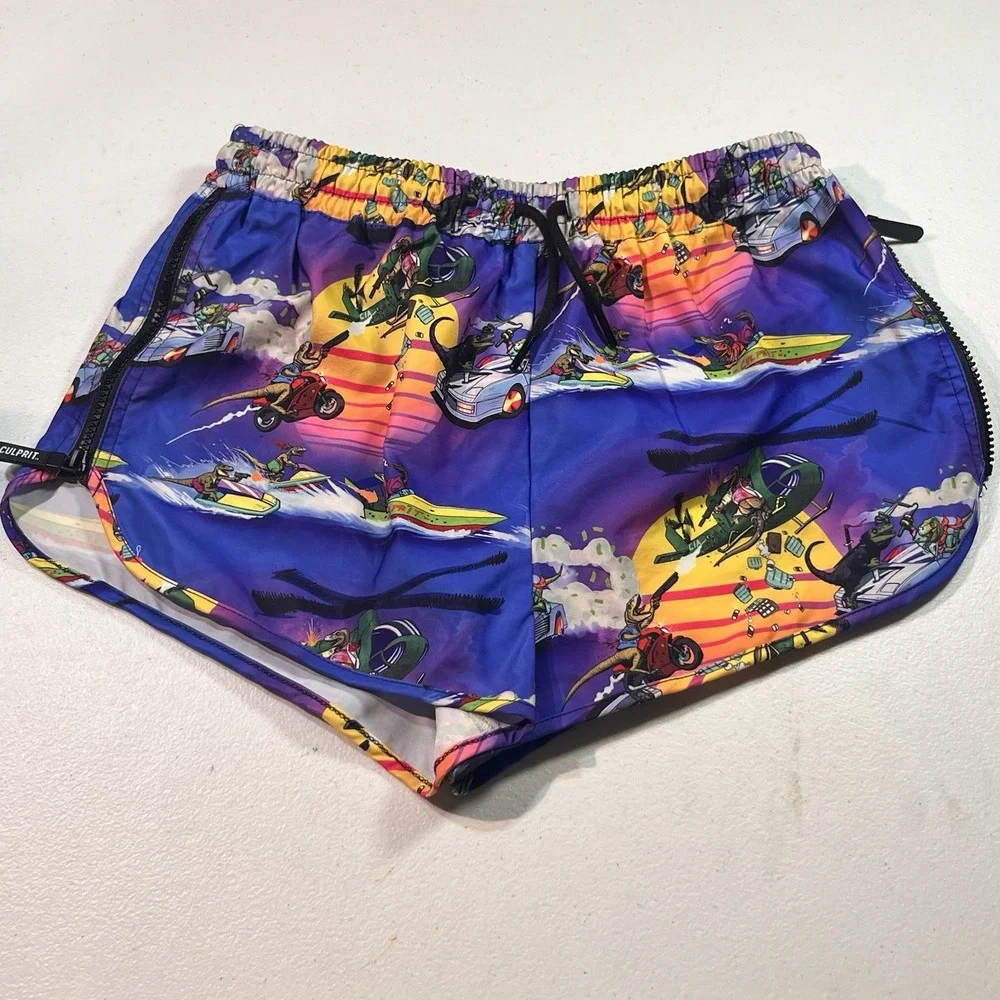 Culprit Mayhem‎ Swim Shorts Mens Medium Battle Raptors Miami Vice EUC